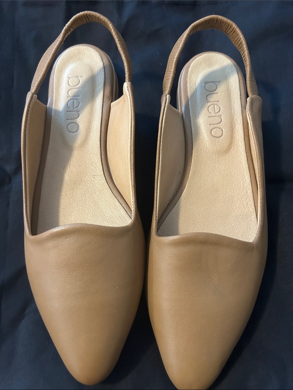 Bueno Tan Pointed Toe Slingback Mules